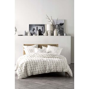 Linen House Haze Tufted Polka Dot Duvet Cover Set in White Size: King White King Linen House Haze Tufted Polka Dot Duvet Cover Set in White Size: King White King