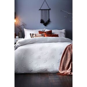 The Linen Yard Ghost Tufted Halloween 100% Cotton Duvet Cover Set in White Size: Single White Single The Linen Yard Ghost Tufted Halloween 100% Cotton Duvet Cover Set in White Size: Single White Single