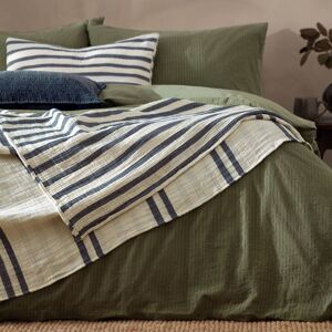 Unknown - Yard Stripe - Dusk Blue - 100% Cotton Bedspread Unknown - Yard Stripe - Dusk Blue - 100% Cotton Bedspread