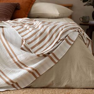 Yard Woven Stripe 100% Cotton Bedspread in Light Brown Light Brown Yard Woven Stripe 100% Cotton Bedspread in Light Brown Light Brown
