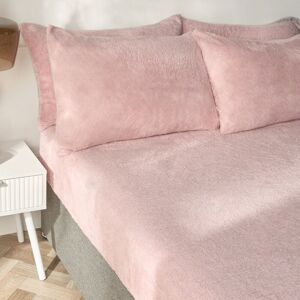 OHS Teddy Fleece Thermal Fitted Bed Sheet in Light Pink Size: King Fitted Light Pink King Fitted OHS Teddy Fleece Thermal Fitted Bed Sheet in Light Pink Size: King Fitted Light Pink King Fitted
