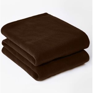 Dreamscene - Warm Plain Fleece Throw - Chocolate - Blanket Dreamscene - Warm Plain Fleece Throw - Chocolate - Blanket