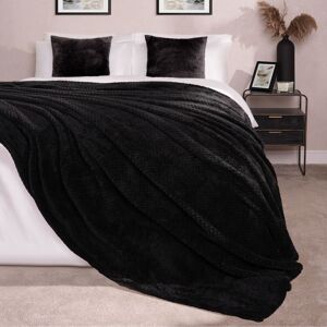 OHS Luxury Large Waffle Honeycomb Mink Warm Throw in Black Size: 200 cm x 240 cm Black 200 cm x 240 cm OHS Luxury Large Waffle Honeycomb Mink Warm Throw in Black Size: 200 cm x 240 cm Black 200 cm x 240 cm