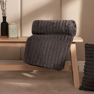 OHS Faux Fur Ribbed Fleece Throw Over Bed Blanket Winter Warm Supersoft in Charcoal Size: 120 cm x 150 cm Charcoal 120 cm x 150 cm OHS Faux Fur Ribbed Fleece Throw Over Bed Blanket Winter Warm Supersoft in Charcoal Size: 120 cm x 150 cm Charcoal 120 cm x 150 cm