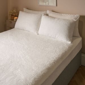 OHS Teddy Fleece Thermal Fitted Bed Sheet in White Size: Single Fitted White Single Fitted OHS Teddy Fleece Thermal Fitted Bed Sheet in White Size: Single Fitted White Single Fitted