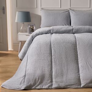 OHS Teddy Fleece 10.5 TOG Coverless Duvet with Pillowcase Bedding Set in Silver Size: King Silver King OHS Teddy Fleece 10.5 TOG Coverless Duvet with Pillowcase Bedding Set in Silver Size: King Silver King