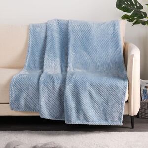 OHS Luxury Large Waffle Honeycomb Mink Warm Throw in Blue Size: 200 cm x 240 cm Blue 200 cm x 240 cm OHS Luxury Large Waffle Honeycomb Mink Warm Throw in Blue Size: 200 cm x 240 cm Blue 200 cm x 240 cm