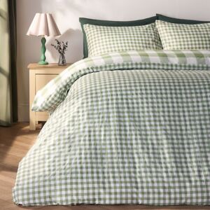 OHS Gingham Reversible Bedding Set Duvet Cover with Pillowcase in Light Green Size: Single Light Green Single OHS Gingham Reversible Bedding Set Duvet Cover with Pillowcase in Light Green Size: Single Light Green Single