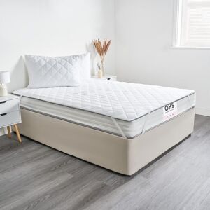 OHS Luxury Mattress Topper Soft Touch Protector Pinsonic Bed Cover in White Size: King White King OHS Luxury Mattress Topper Soft Touch Protector Pinsonic Bed Cover in White Size: King White King