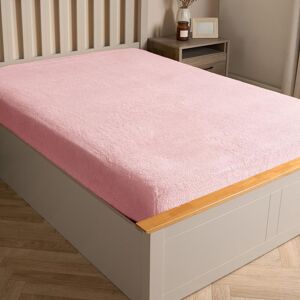 OHS Teddy Fleece Thermal Fitted Bed Sheet in Pink Size: Double Fitted Pink Double Fitted OHS Teddy Fleece Thermal Fitted Bed Sheet in Pink Size: Double Fitted Pink Double Fitted