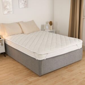 OHS Teddy Soft Warm Thermal Mattress Topper Fitted Sheet, Cream Size: Single Fitted Cream Single Fitted OHS Teddy Soft Warm Thermal Mattress Topper Fitted Sheet, Cream Size: Single Fitted Cream Single Fitted