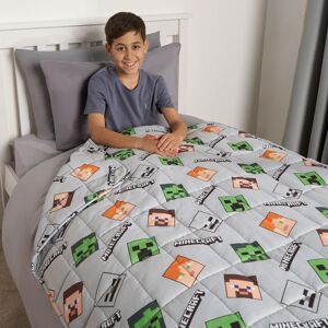 OHS Kids Minecraft Weighted Blanket 3kg Sensory Sleep Throw in Grey Grey OHS Kids Minecraft Weighted Blanket 3kg Sensory Sleep Throw in Grey Grey