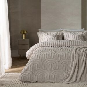 OHS Tufted Arches Bedding Set Duvet Cover with Pillowcase in Stone Size: Double Stone Double OHS Tufted Arches Bedding Set Duvet Cover with Pillowcase in Stone Size: Double Stone Double
