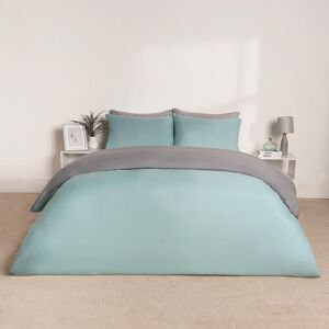 OHS Plain Reversible Duvet Cover With Pillowcase Set in Duck Egg Blue Size: King Duck Egg Blue King OHS Plain Reversible Duvet Cover With Pillowcase Set in Duck Egg Blue Size: King Duck Egg Blue King