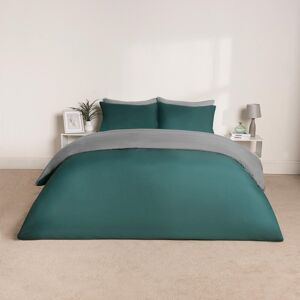 OHS Plain Reversible Duvet Cover With Pillowcase Set in Teal Size: Double Teal Double OHS Plain Reversible Duvet Cover With Pillowcase Set in Teal Size: Double Teal Double