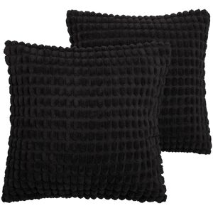 OHS 2 Pack Bobble Cushion Covers Home Decor Set in Black Size: 45 cm x 45 cm Black 45 cm x 45 cm OHS 2 Pack Bobble Cushion Covers Home Decor Set in Black Size: 45 cm x 45 cm Black 45 cm x 45 cm