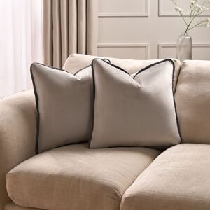 OHS 4 x Piped Edge Matte Velvet Cushion Covers Home Decor Set in Light Grey Size: 45 cm x 45 cm Light Grey 45 cm x 45 cm OHS 4 x Piped Edge Matte Velvet Cushion Covers Home Decor Set in Light Grey Size: 45 cm x 45 cm Light Grey 45 cm x 45 cm