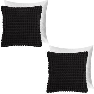 OHS 2 Pack Bobble Filled Cushion Covers Home Decor Set in Black Size: 45 cm x 45 cm Black 45 cm x 45 cm OHS 2 Pack Bobble Filled Cushion Covers Home Decor Set in Black Size: 45 cm x 45 cm Black 45 cm x 45 cm