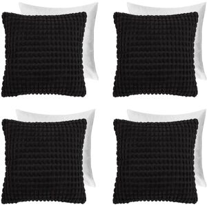OHS 4 Pack Bobble Filled Cushion Covers Home Decor Set in Black Size: 45 cm x 45 cm Black 45 cm x 45 cm OHS 4 Pack Bobble Filled Cushion Covers Home Decor Set in Black Size: 45 cm x 45 cm Black 45 cm x 45 cm
