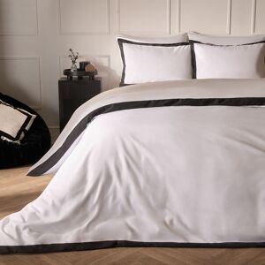 OHS Contrast Border Microfibre Bedding Set Duvet Cover with Pillowcase in Black Size: Double Black Double OHS Contrast Border Microfibre Bedding Set Duvet Cover with Pillowcase in Black Size: Double Black Double