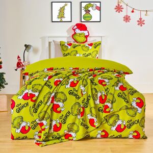 OHS Xmas Grinch Bedding Set Novelty Duvet Cover with Pillowcase in Green Size: Single Green Single OHS Xmas Grinch Bedding Set Novelty Duvet Cover with Pillowcase in Green Size: Single Green Single