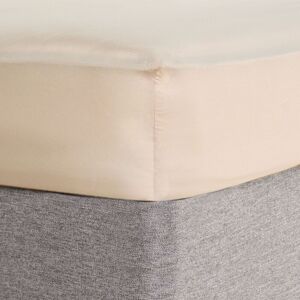 OHS Luxury Plain Dyed Cotton 30cm Deep Fitted Bed Sheet in Natural Size: Double Natural Double OHS Luxury Plain Dyed Cotton 30cm Deep Fitted Bed Sheet in Natural Size: Double Natural Double