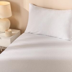 OHS Essential Brushed Cotton Soft Fitted Bed Sheet in White Size: Single Fitted White Single Fitted OHS Essential Brushed Cotton Soft Fitted Bed Sheet in White Size: Single Fitted White Single Fitted