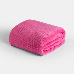 OHS Honeycomb Waffle Fleece Throw Soft Faux Fur Blanket in Bright Pink Size: 200 cm x 240 cm Bright Pink 200 cm x 240 cm OHS Honeycomb Waffle Fleece Throw Soft Faux Fur Blanket in Bright Pink Size: 200 cm x 240 cm Bright Pink 200 cm x 240 cm