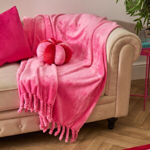OHS Ultra Soft Tassel Fleece Throw Lightweight Fluffy Blanket in Bright Pink Size: 120 cm x 150 cm Bright Pink 120 cm x 150 cm OHS Ultra Soft Tassel Fleece Throw Lightweight Fluffy Blanket in Bright Pink Size: 120 cm x 150 cm Bright Pink 120 cm x 150 cm