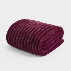 OHS Ribbed Faux Fur Throw Super Soft Fluffy Thick Fleece Bed Blanket in Burgundy Size: 125 cm x 150 cm Burgundy 125 cm x 150 cm OHS Ribbed Faux Fur Throw Super Soft Fluffy Thick Fleece Bed Blanket in Burgundy Size: 125 cm x 150 cm Burgundy 125 cm x 150 cm