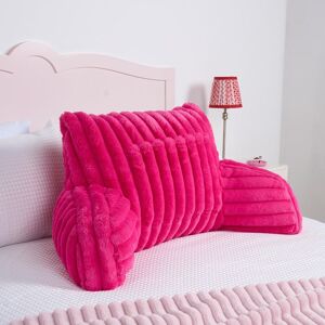 OHS Faux Fur Ribbed Reading Pillow Super Soft Heatable Cuddle Cushion in Bright Pink Bright Pink OHS Faux Fur Ribbed Reading Pillow Super Soft Heatable Cuddle Cushion in Bright Pink Bright Pink