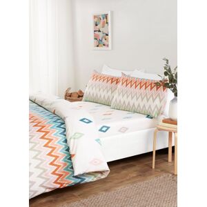 Rapport Home Bali Microfibre Chevron Complete Duvet Cover Set With Pillowcase Size: Double Multicolor Double Rapport Home Bali Microfibre Chevron Complete Duvet Cover Set With Pillowcase Size: Double Multicolor Double