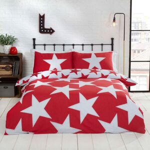 Rapport Home All Stars Polycotton Reversible Duvet Set with Pillowcase in Red Size: Double Red Double Rapport Home All Stars Polycotton Reversible Duvet Set with Pillowcase in Red Size: Double Red Double