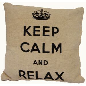 Rapport Home Keep Calm & Carry On Cushion Cover (45x45) in Natural Size: 45 cm x 45 cm Natural 45 cm x 45 cm Rapport Home Keep Calm & Carry On Cushion Cover (45x45) in Natural Size: 45 cm x 45 cm Natural 45 cm x 45 cm