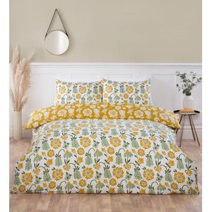 Rapport Home Victorian Bloom Microfibre Reversible Duvet Cover Set with Pillowcase in Yellow Size: King Yellow King Rapport Home Victorian Bloom Microfibre Reversible Duvet Cover Set with Pillowcase in Yellow Size: King Yellow King