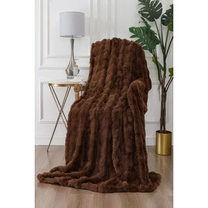 Rapport Home Luxury 3D Fur Polyester Blanket Soft & Cosy (150x200cm) in Brown Size: 150 cm × 200 cm Brown 150 cm × 200 cm Rapport Home Luxury 3D Fur Polyester Blanket Soft & Cosy (150x200cm) in Brown Size: 150 cm × 200 cm Brown 150 cm × 200 cm