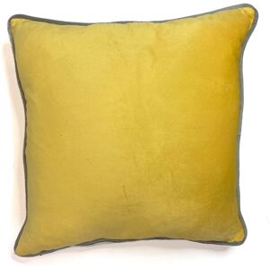 Rapport Home Piped Velvet Polyester Cushion Cover in Mustard Size: 43 cm x 43 cm Mustard 43 cm x 43 cm Rapport Home Piped Velvet Polyester Cushion Cover in Mustard Size: 43 cm x 43 cm Mustard 43 cm x 43 cm