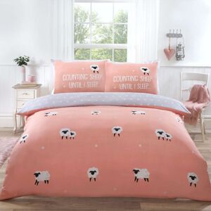 Rapport Home Counting Sheep Microfibre Duvet Cover Set Cover with Pillowcase in Dusty Pink Size: King Dusty Pink King Rapport Home Counting Sheep Microfibre Duvet Cover Set Cover with Pillowcase in Dusty Pink Size: King Dusty Pink King
