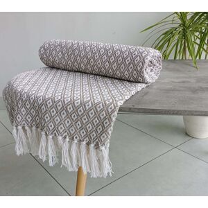 Rapport Home Eden Geometric Cotton Throw in Natural Size: 180 cm x 250 cm Natural 180 cm x 250 cm Rapport Home Eden Geometric Cotton Throw in Natural Size: 180 cm x 250 cm Natural 180 cm x 250 cm