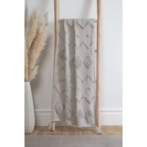 Rapport Home Juniper Cotton Tufted Patterned Throw in Silver Size: 70 cm x 70 cm Silver 70 cm x 70 cm Rapport Home Juniper Cotton Tufted Patterned Throw in Silver Size: 70 cm x 70 cm Silver 70 cm x 70 cm