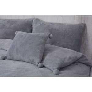 Rapport Home Pom Pom Fleece Cushion Cover (43x43 cm) in Silver Size: 43 cm x 43 cm Silver 43 cm x 43 cm Rapport Home Pom Pom Fleece Cushion Cover (43x43 cm) in Silver Size: 43 cm x 43 cm Silver 43 cm x 43 cm