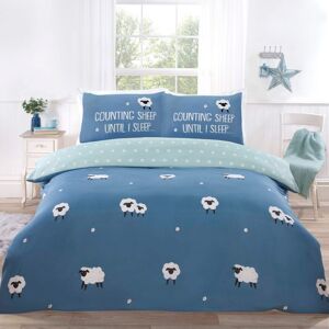 Rapport Home Counting Sheep Microfibre Duvet Cover Set Cover with Pillowcase in Blue Size: King Blue King Rapport Home Counting Sheep Microfibre Duvet Cover Set Cover with Pillowcase in Blue Size: King Blue King
