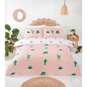 Rapport Home Microfibre Pink Pastel Single Bedding Set - Reversible Cactus Print Duvet Cover Set Rapport Home Microfibre Pink Pastel Single Bedding Set - Reversible Cactus Print Duvet Cover Set