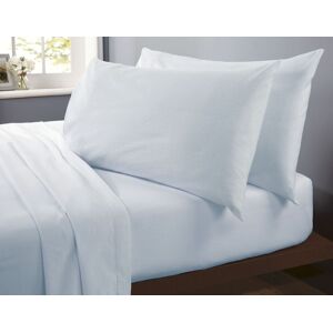 Rapport Home Flannelette Polycotton Plain Flat Bed Sheet in Blue Size: Single Blue Single Rapport Home Flannelette Polycotton Plain Flat Bed Sheet in Blue Size: Single Blue Single