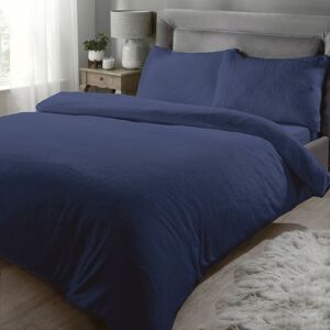 Rapport Home Teddy Fleece Polyester Duvet Cover Set With Pillowcase in Navy Size: Double Navy Double Rapport Home Teddy Fleece Polyester Duvet Cover Set With Pillowcase in Navy Size: Double Navy Double