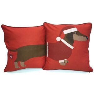 Rapport Home Long Xmas Sausage Dog Cushion Cover Multi (43x43) Size: 43 cm x 43 cm Multicolor 43 cm x 43 cm Rapport Home Long Xmas Sausage Dog Cushion Cover Multi (43x43) Size: 43 cm x 43 cm Multicolor 43 cm x 43 cm