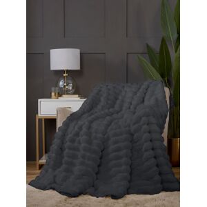 Rapport Home Chunky Ribbed Soft & Cozy Fur Throw (150x200 cm) in Charcoal Size: 150 cm × 200 cm Charcoal 150 cm × 200 cm Rapport Home Chunky Ribbed Soft & Cozy Fur Throw (150x200 cm) in Charcoal Size: 150 cm × 200 cm Charcoal 150 cm × 200 cm