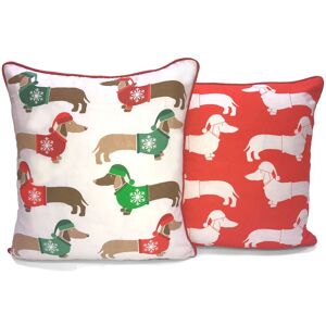 Rapport Home Multi Xmas Sausage Dog Cushion Cover Multi (43x43) Size: 43 cm x 43 cm Multicolor 43 cm x 43 cm Rapport Home Multi Xmas Sausage Dog Cushion Cover Multi (43x43) Size: 43 cm x 43 cm Multicolor 43 cm x 43 cm