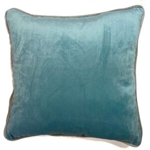 Rapport Home Piped Velvet Polyester Cushion Cover in Duck Egg Blue Size: 43 cm x 43 cm Duck Egg Blue 43 cm x 43 cm Rapport Home Piped Velvet Polyester Cushion Cover in Duck Egg Blue Size: 43 cm x 43 cm Duck Egg Blue 43 cm x 43 cm
