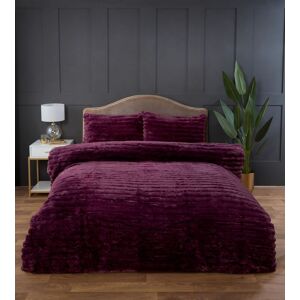 Rapport Home Chunky Ribbed Fur Polyester Soft & Cozy Duvet Cover Set With Pillowcase in Burgundy Size: Double Burgundy Double Rapport Home Chunky Ribbed Fur Polyester Soft & Cozy Duvet Cover Set With Pillowcase in Burgundy Size: Double Burgundy Double
